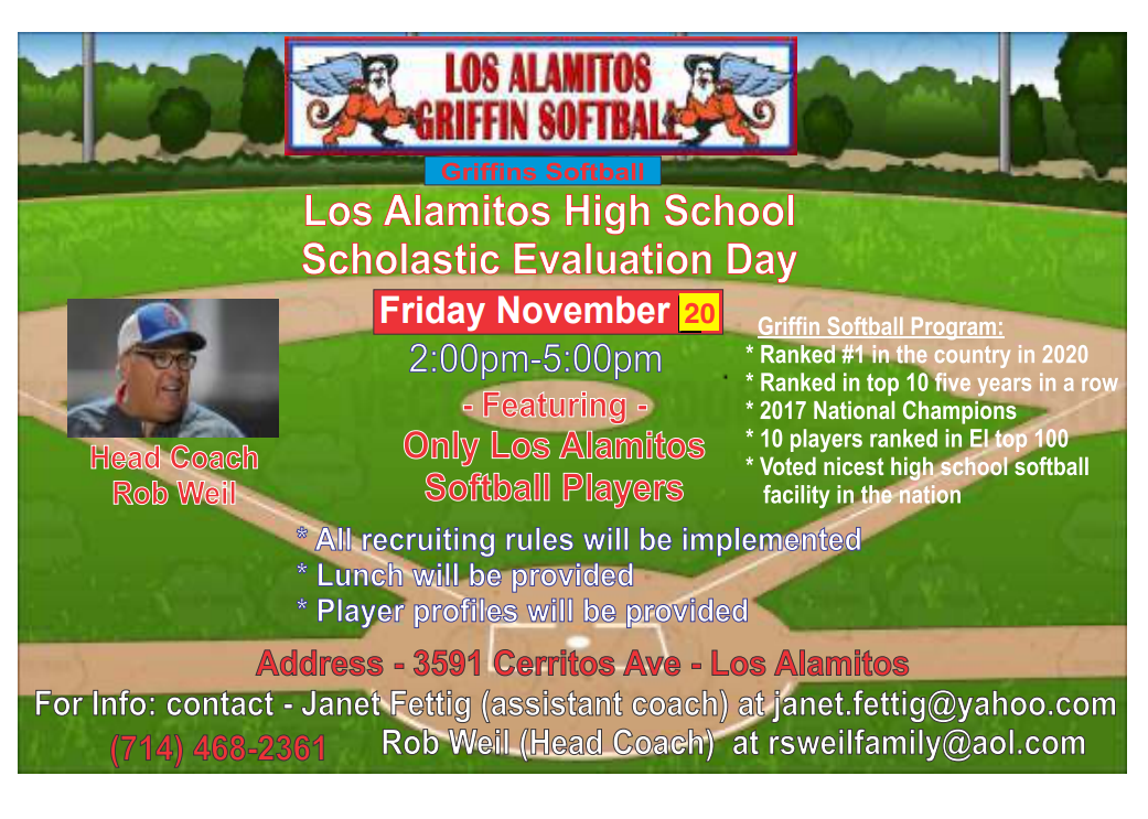Los Alamitos High School Scholastic Evaluation Day flyer